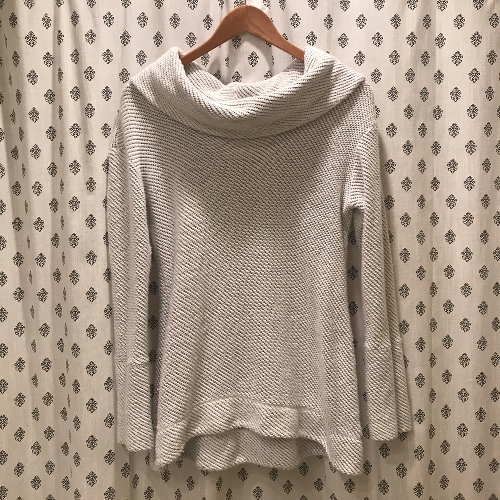 light grey cowl neck sweater